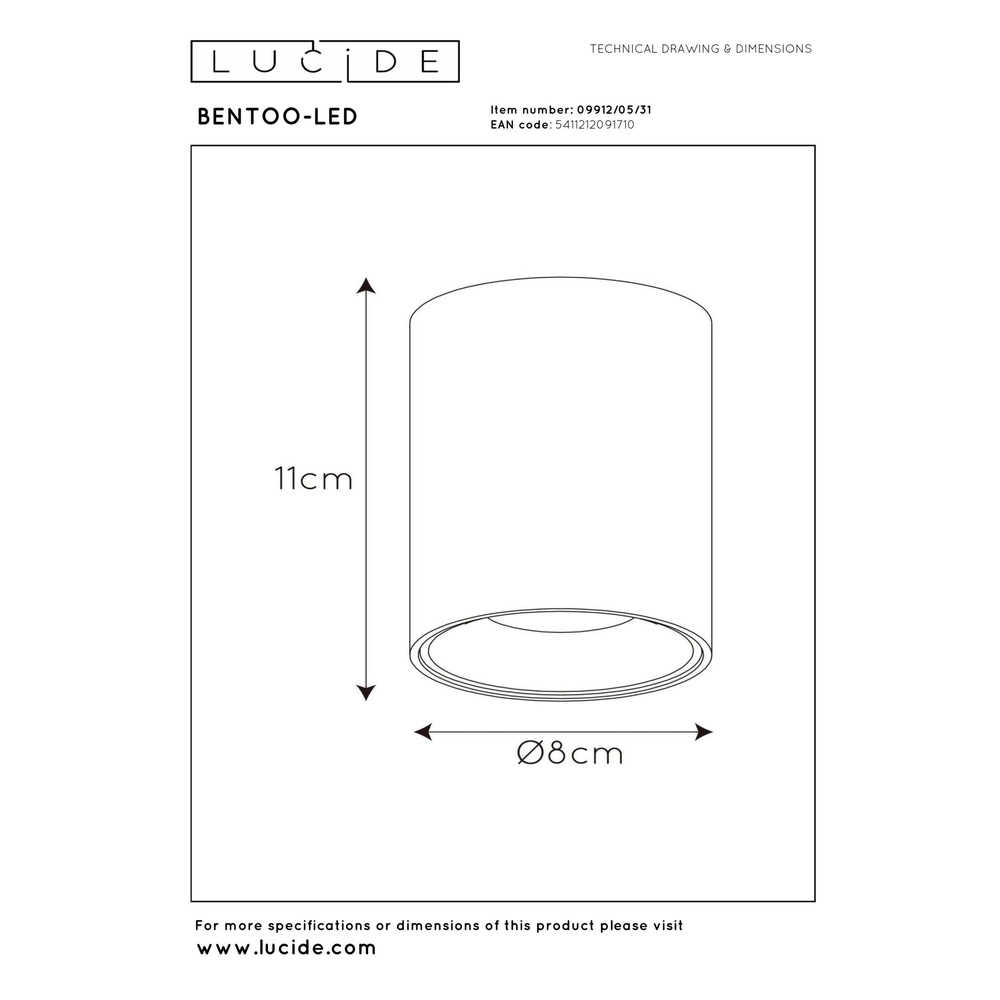 Emplacement monté en surface Bentoo-Led Blanc Lucide 5411212091710