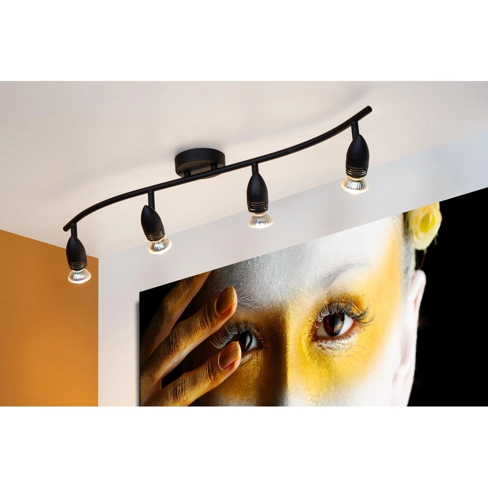 Projecteur de plafond Caro Noir à 4 lumières Lucide 5411212134257