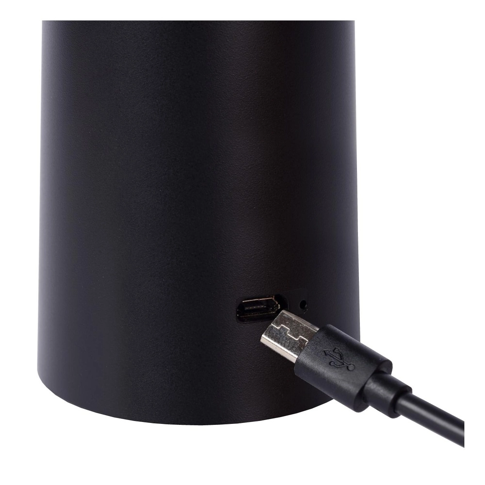 Lampe de table rechargeable Jive IP44 Couleur de lumière noire réglable Lucide 5411212021960