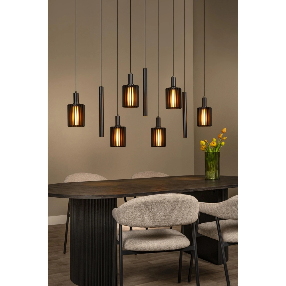 Lampe suspendue à 9 lampes Lambres Noir Lucide 5411212452986