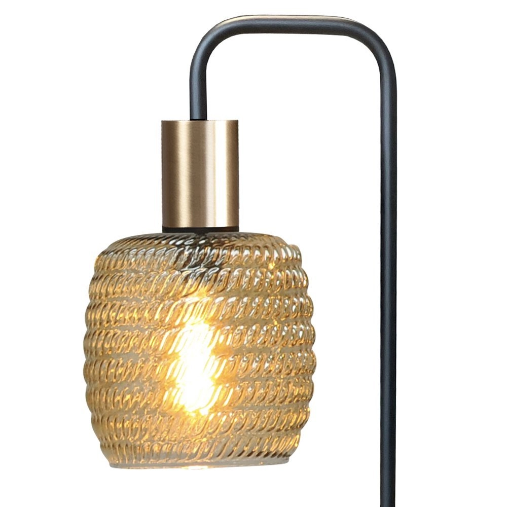 Lampe de table en verre nervuré Bounty noir et or Masterlight 8718121251080
