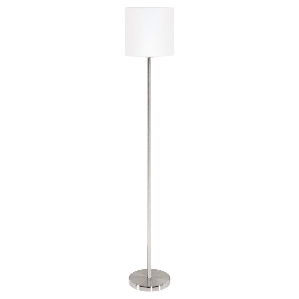 Lampadaire Pasteri 28cm nickel mat avec nuance blanche