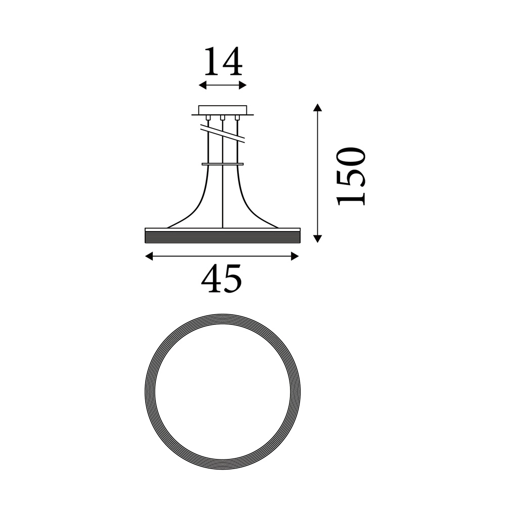 Lampe pendante de conception Lumen Rings brun sable Ø 45 cm Searchlight 5,05342E+12