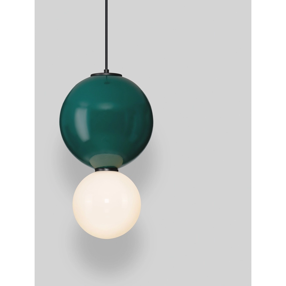 Suspension Noesis Ø 25cm vert avec blanc Lyora 5212017483645