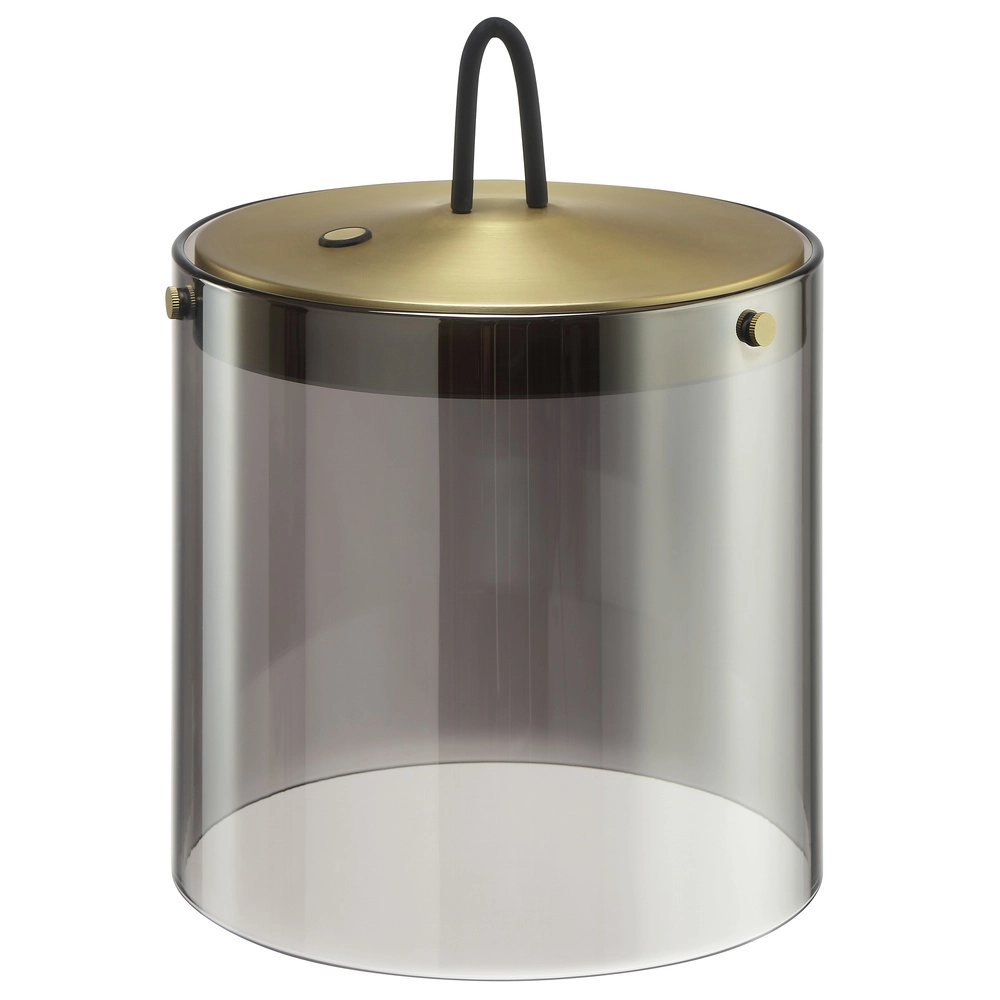 Lampe de table Lumeo laiton avec verre fumé Ø 20cm Brilliant 4004353463600
