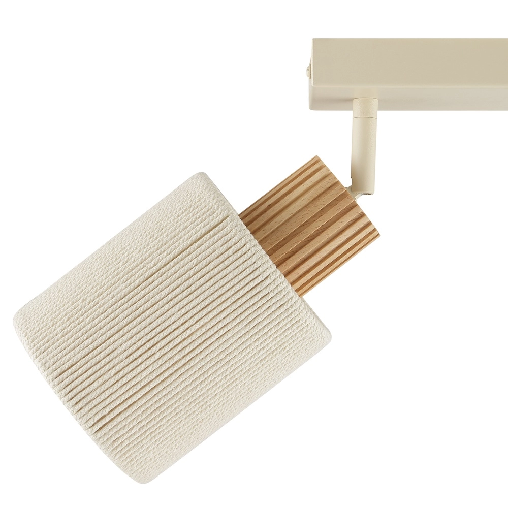 Lampe de plafond Arlo brun sable avec deux lumières en bois Brilliant 4004353477041