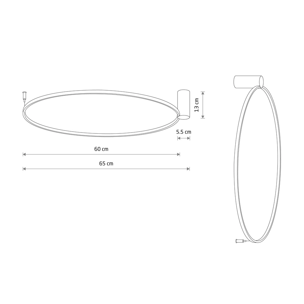Lampe murale de conception Circolo Led blanc Ø 60cm Lyora 5903139116039
