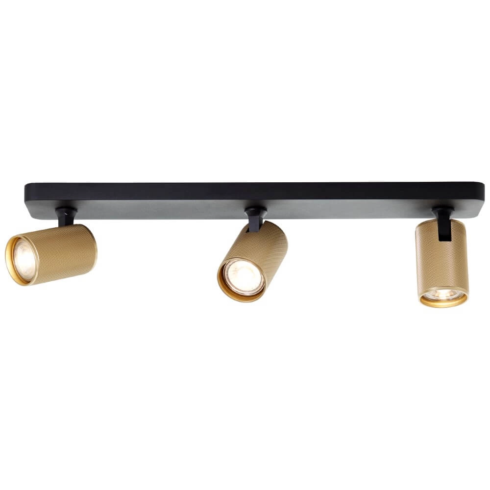 Spot en saillie 3 lumières Marty noir avec de l'or Brilliant 4004353424410