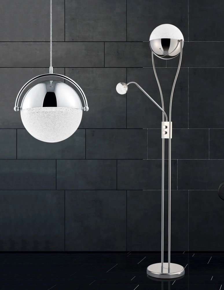 Lampadaire LED Chris 2 lumières 180cm chromée Trio 4017807336795
