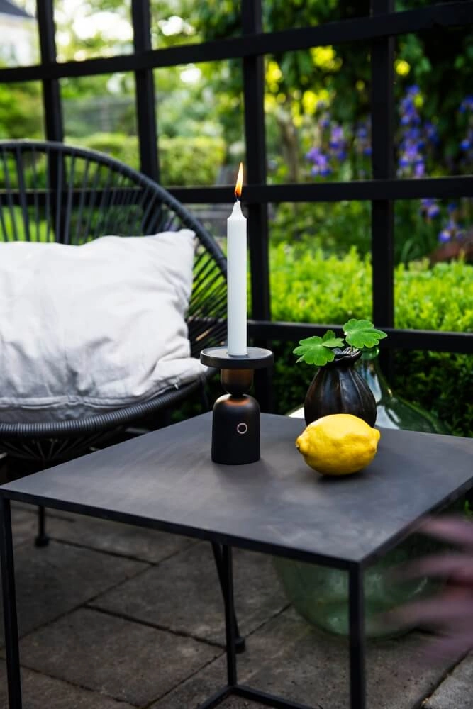 Lampe de table rechargeable Nantes Noir pour bougeoir KonstSmide 7318307833751