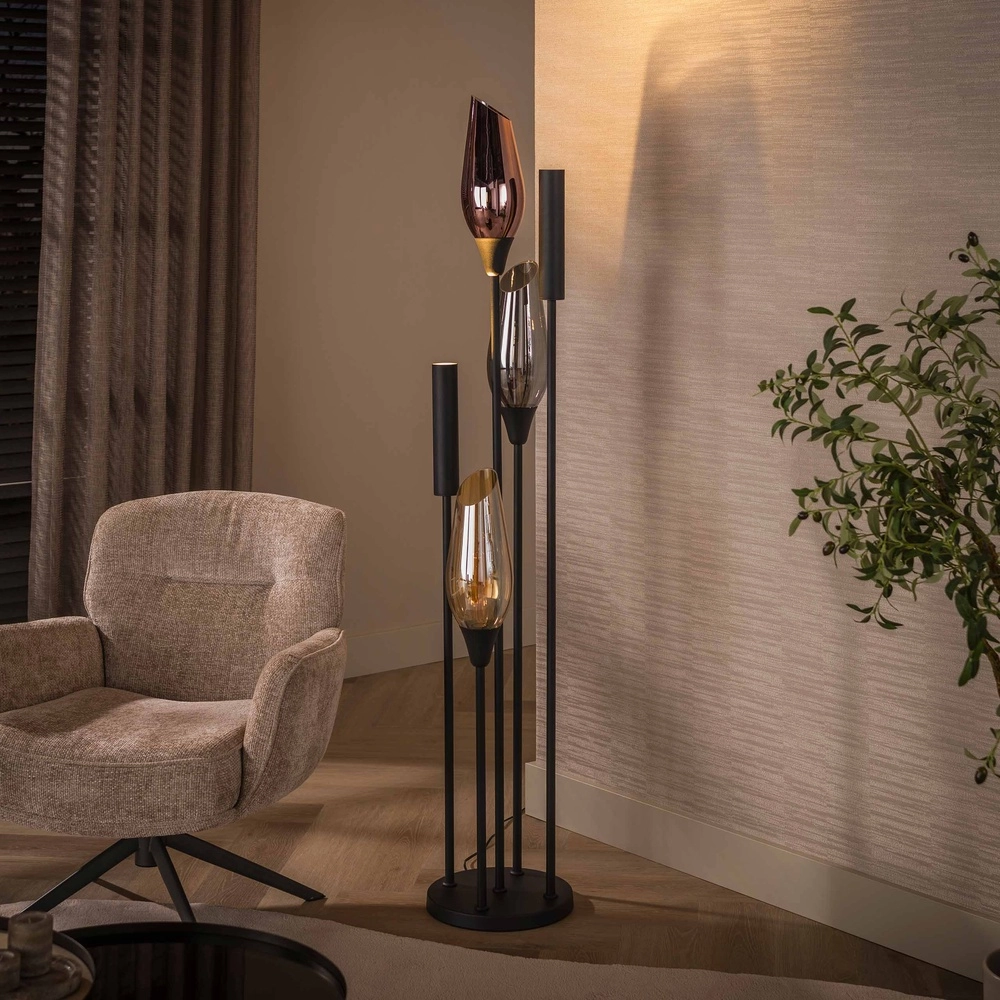 Lampadaire moderne Cocoon Noir Lyora 8716803515116