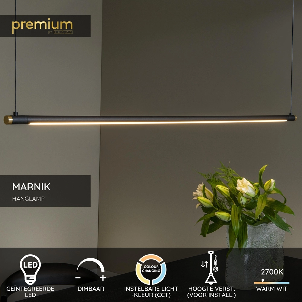 Lampe suspendue élégante Marnik noir 150cm Premium by Lucide 5411212421210
