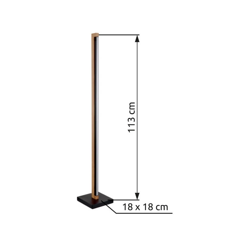 Lampadaire design Starla noir avec bois 113cm Globo 9007371447305