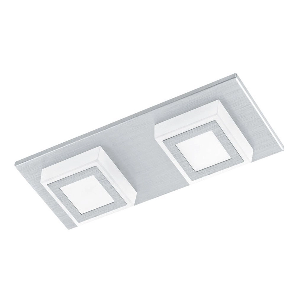 LED plafonnier Masiano Gris métallisé à 2 lumières