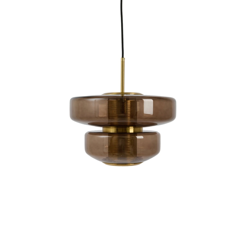 Lampe pendante unique Meyara Ø 35cm marron