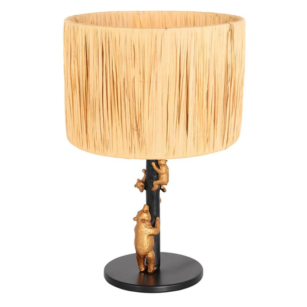 Lampe de table Animaux Ours noir avec capuche en paille Steinhauer 8712746172133