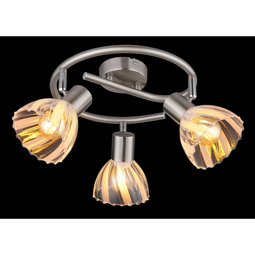 Lampe de plafond à 3 lampes Zachery nickel Globo 9007371533480