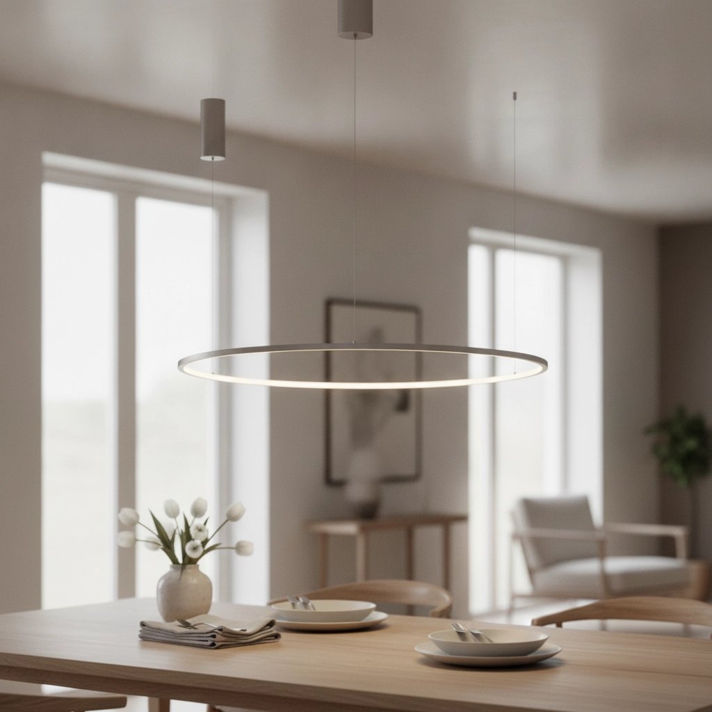 Suspension ronde Tarquin gris argenté Ø 100cm