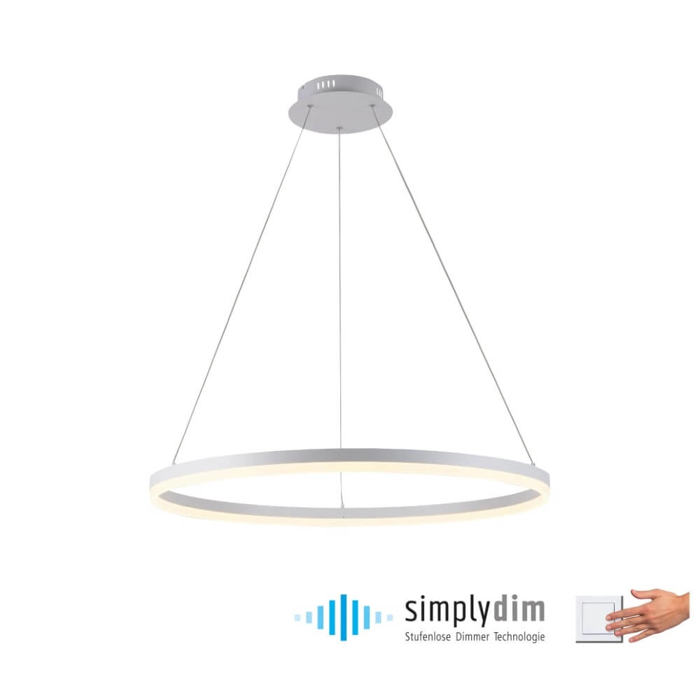 Lampe suspendue moderne Titus Ø 80cm blanc Paul Neuhaus 4012248365373