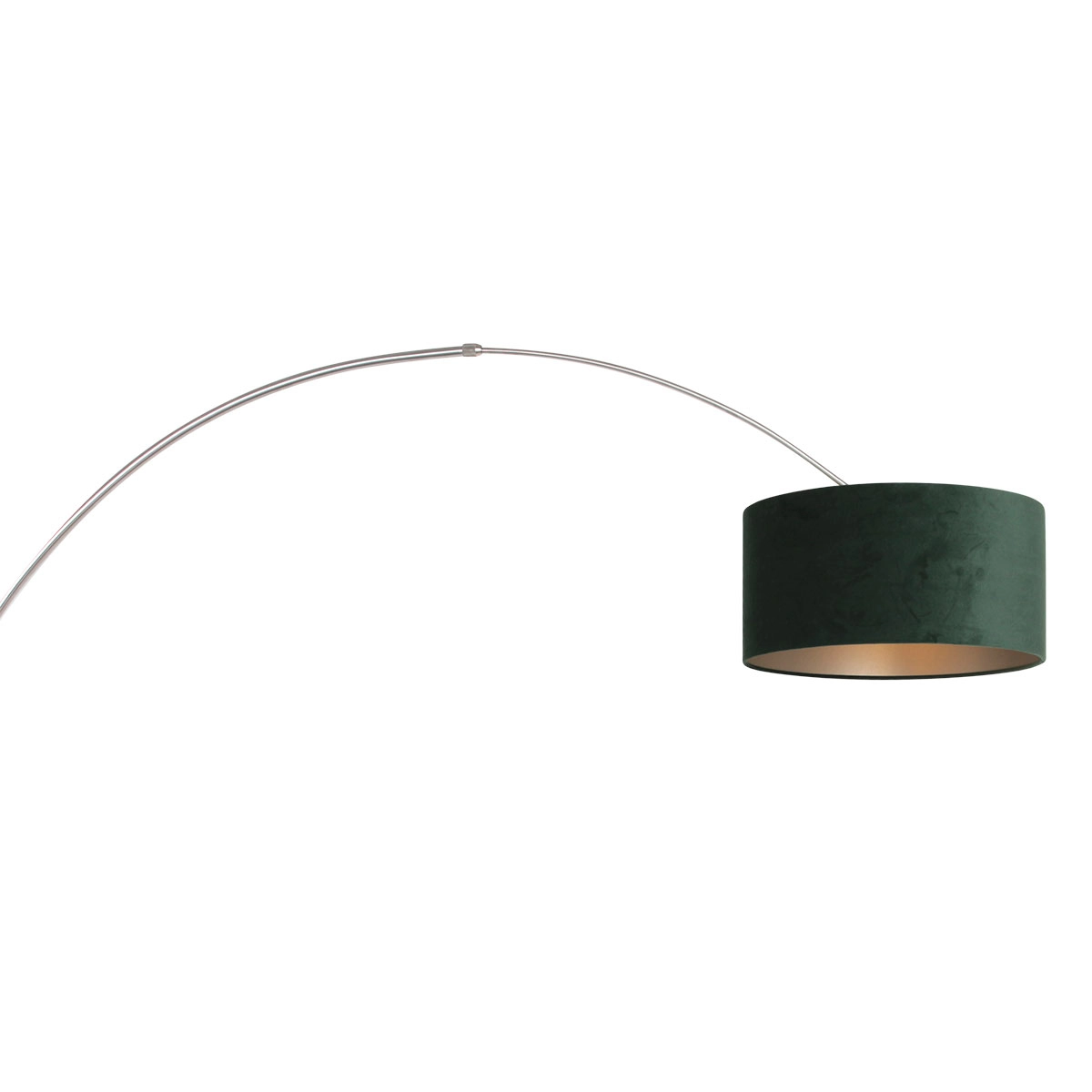Lampe à arc murale Sparkled Acier inoxydable avec abat-jour en velours vert Steinhauer 8712746146158