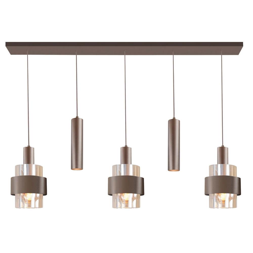 Lampe pendante de conception Marrone Thé brun 5 lumières