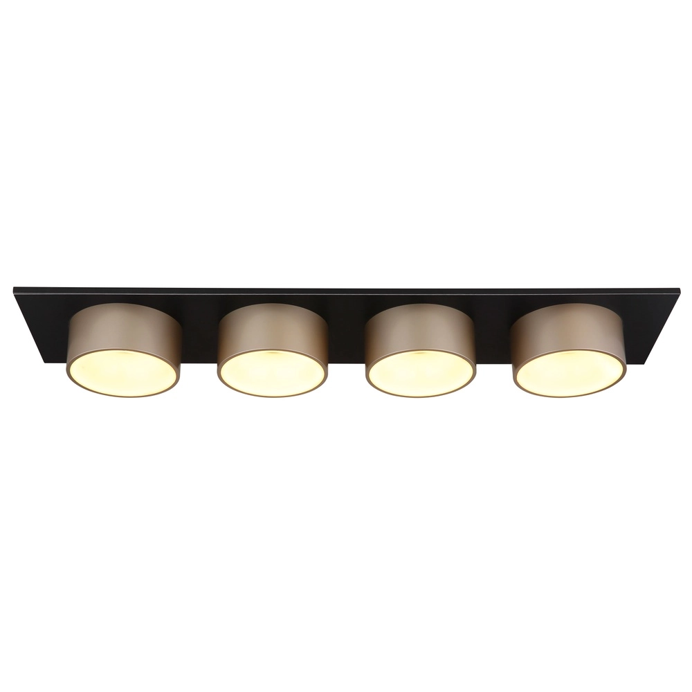 Lampe de plafond à 4 lumières Raymond noir avec du champagne Globo 9007371525874