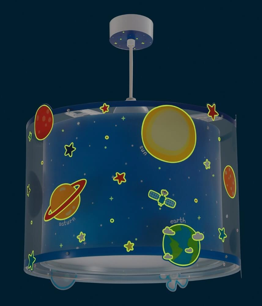 Lampe suspendue chambre d'enfant Planets bleu Dalber 8420406413426
