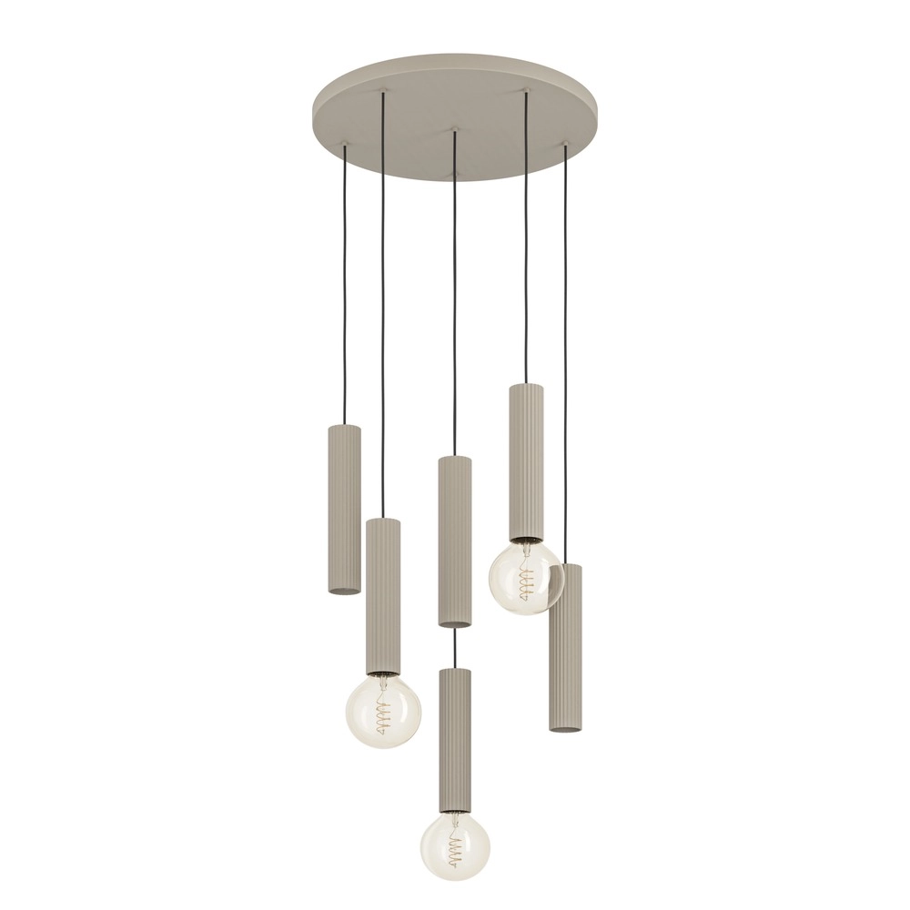 Lampe pendante de conception Fariolo brun sable 6 lumières Ø 48cm Eglo 9008606391653