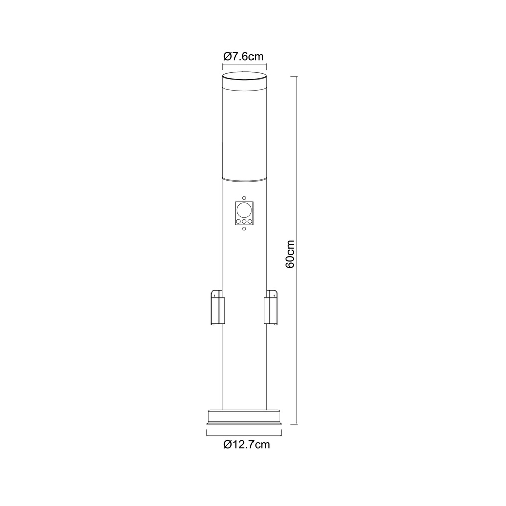 Lampe de jardin Boston I Acier inoxydable avec douille Globo 9007371353026