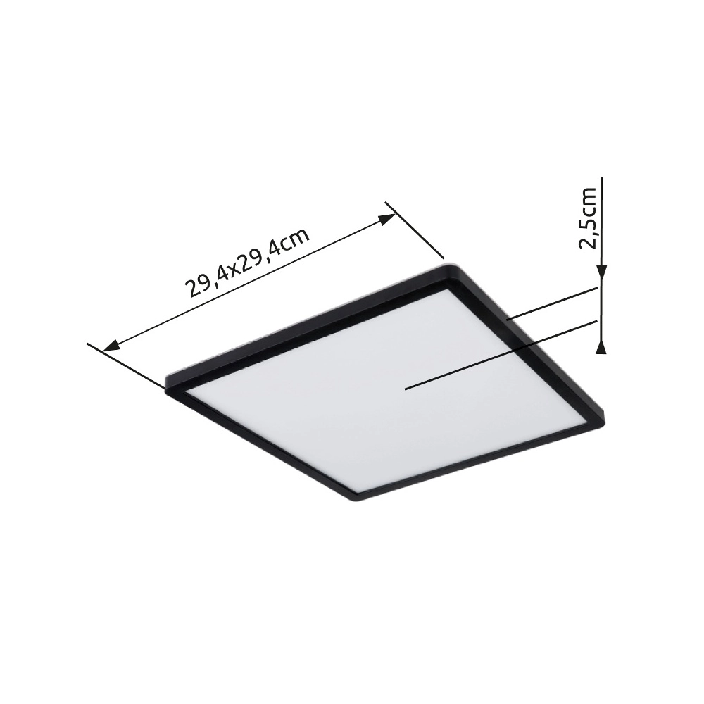 Éclairage de plafond Sapana Carré 29,4 cm Noir Globo 9007371414390