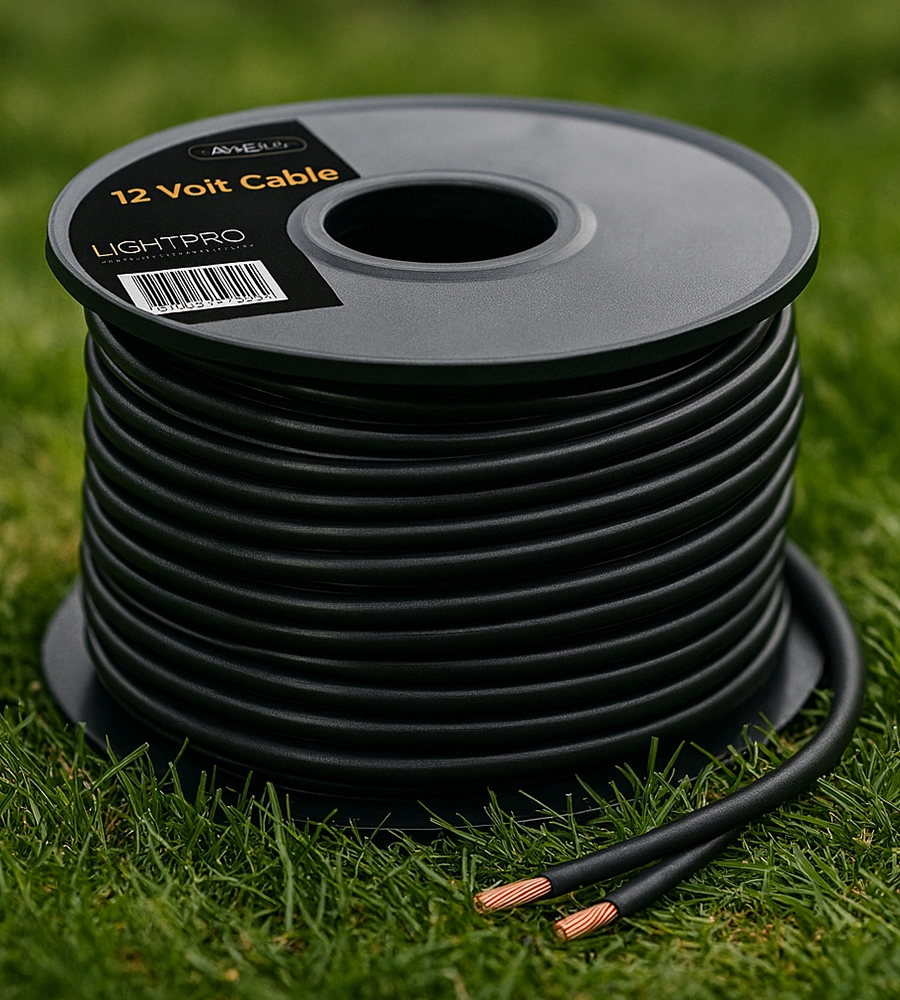 Câble Lightpro sur la pelouse