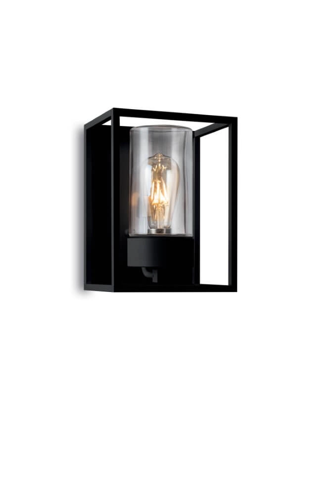 Applique murale noire Cubic3 verre transparent