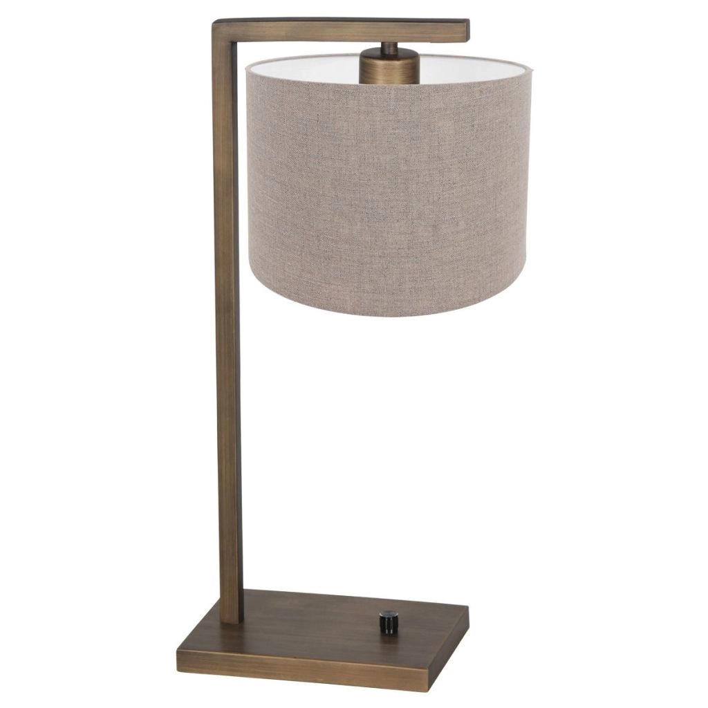 Lampe de table Stang avec capuche grise