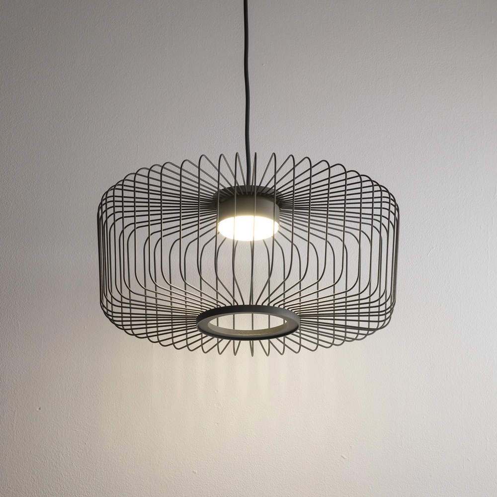 Lampe cage Kenai Gris ombre Ø 38cm Lyora 5903139122283
