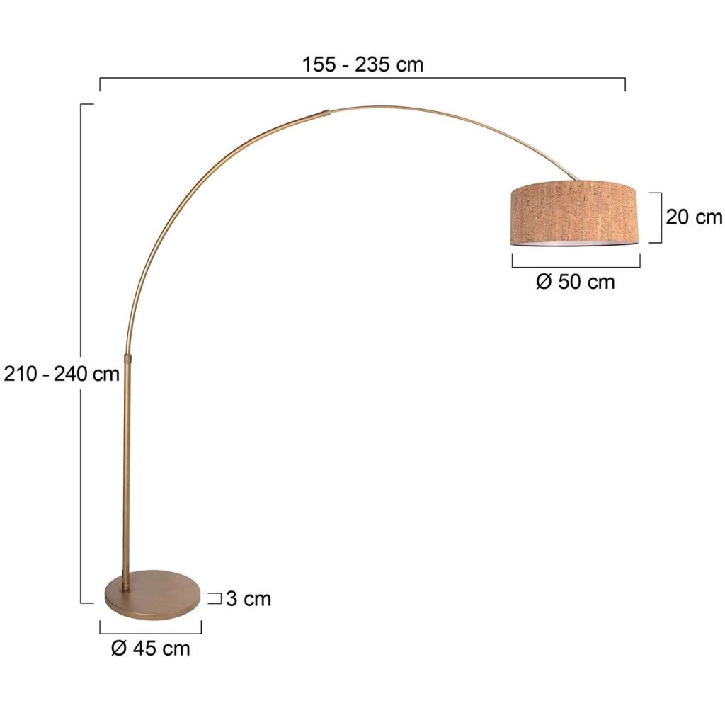 Lampe sur pied en bronze Sparkled Light avec un chapeau en liège de 50 cm Ø Steinhauer 8712746180381