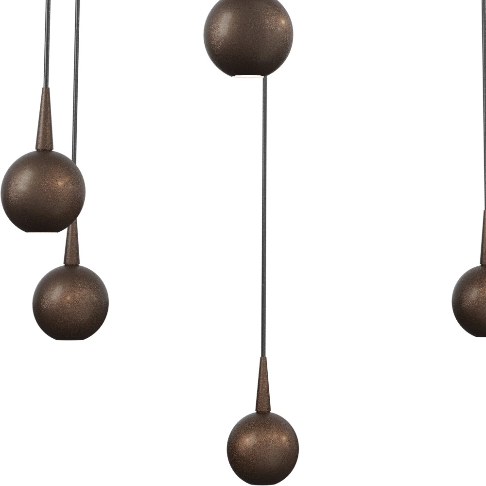 Lampe suspendue à 7 lampes Talana Brun cacao Ø 50cm DTW Masterlight 8718121399058
