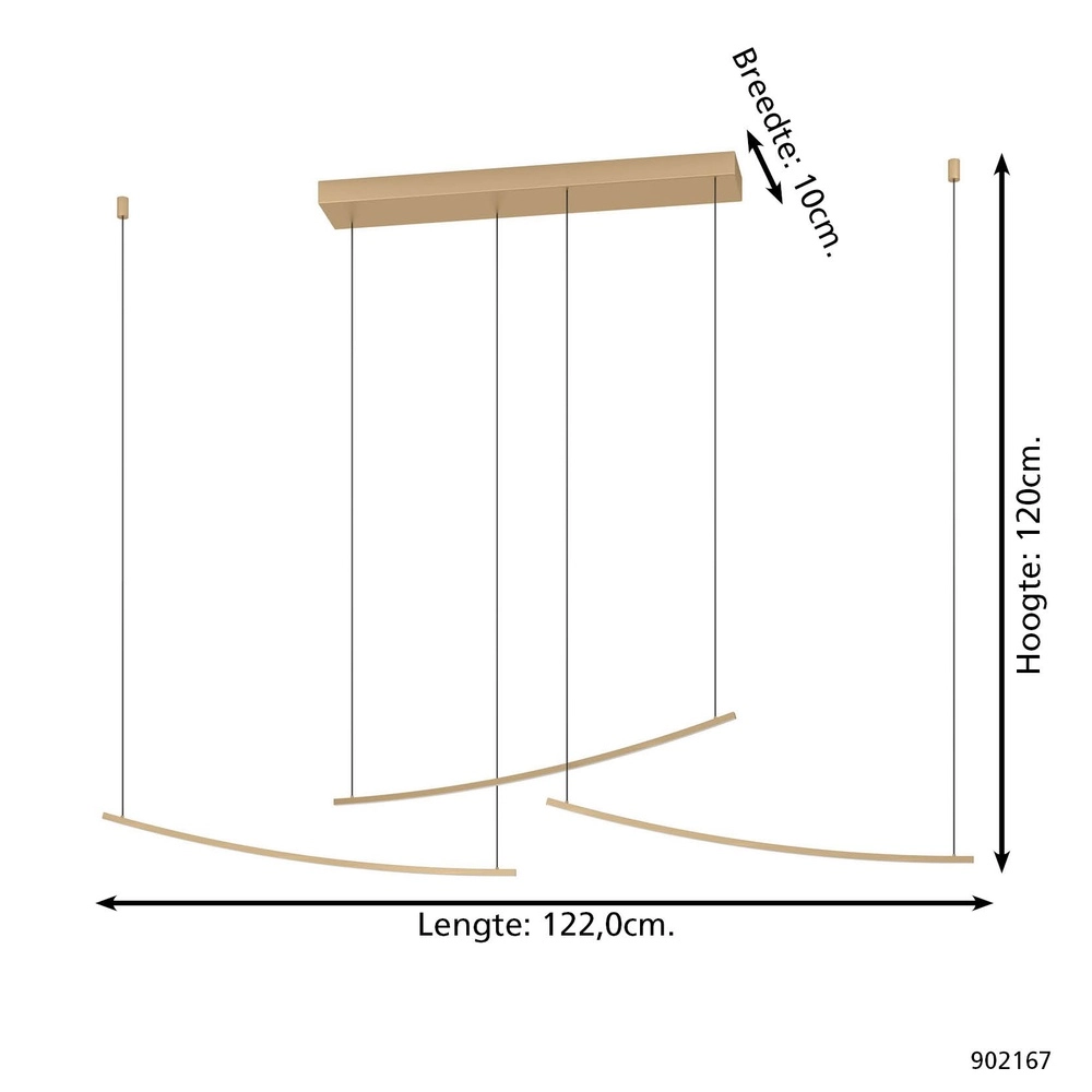 Suspension Villeggi noir avec or Eglo 9008606356560