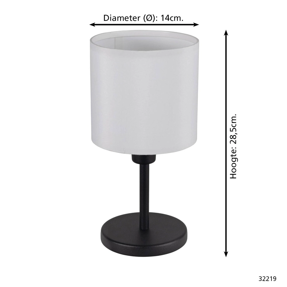 Lampe de table Montetto 1 noir avec capuche blanche Eglo 9002759322199