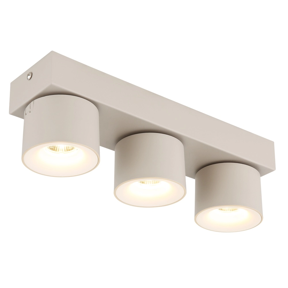 Spot de plafond 3 lumières Rae brun sable Globo 9007371566877