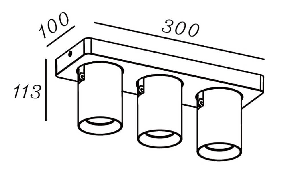 Spot en saillie 3 lumières Megano or orientable Artdelight 8719831738731