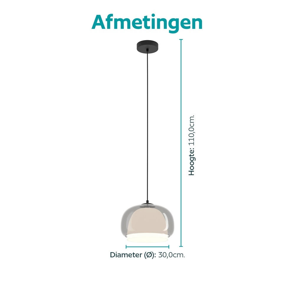 Lampe pendante de conception Belomontejo noir Ø 30cm Eglo 9008606406739