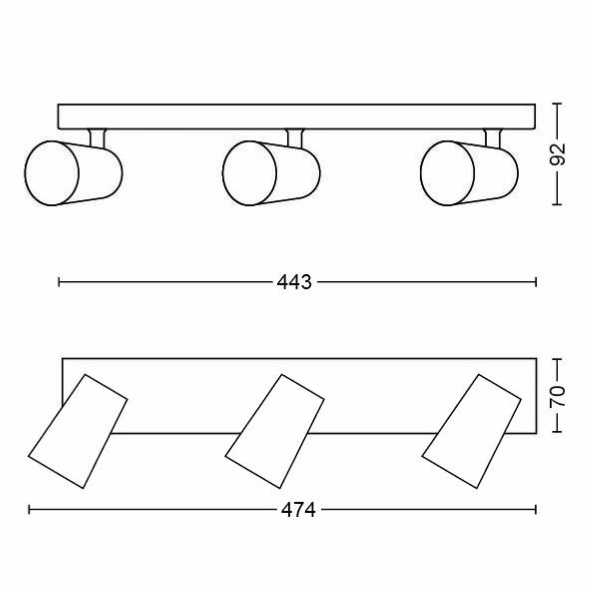spot Paisley 3 lumières blanc Philips 8718696164709
