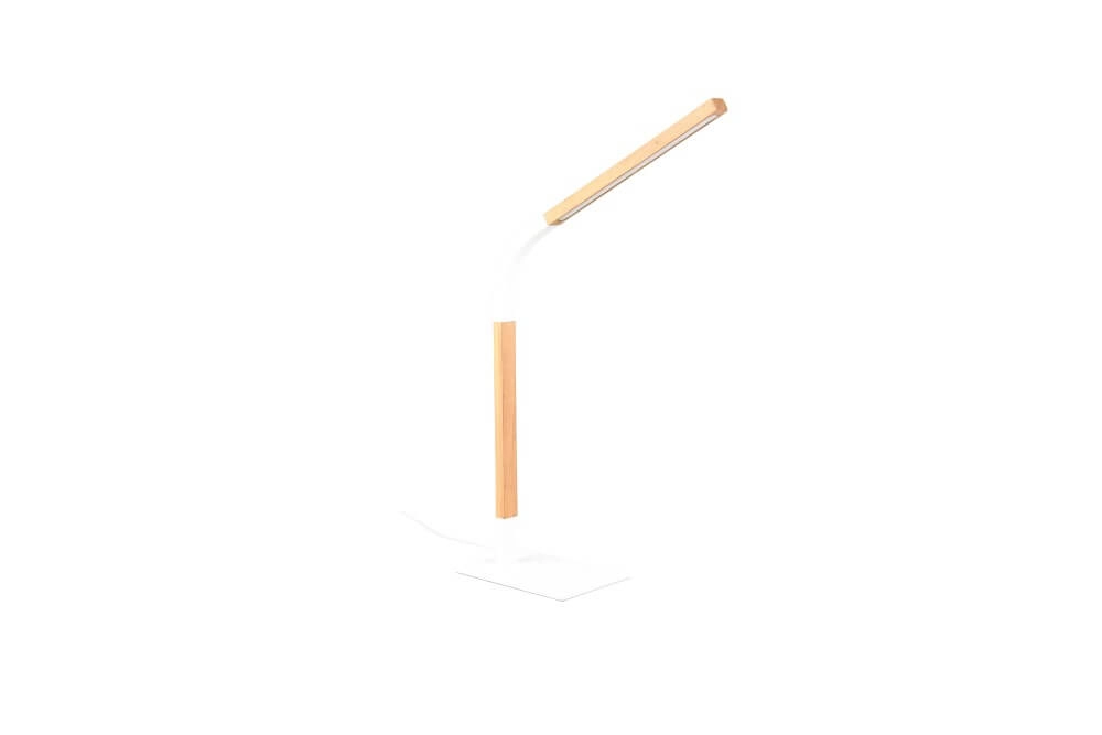 Lampe de table flexible Norris blanc avec du bois Trio 4017807600001
