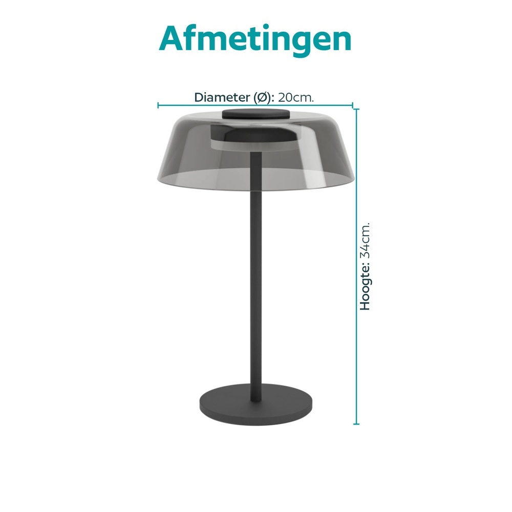 Lampe de table intelligente Arroyo-Z Noir Eglo 9008606390304