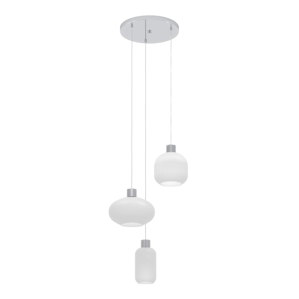 Lampe pendante de conception Dasmina Chrome avec 3 lumières blanches Eglo 9008606406371