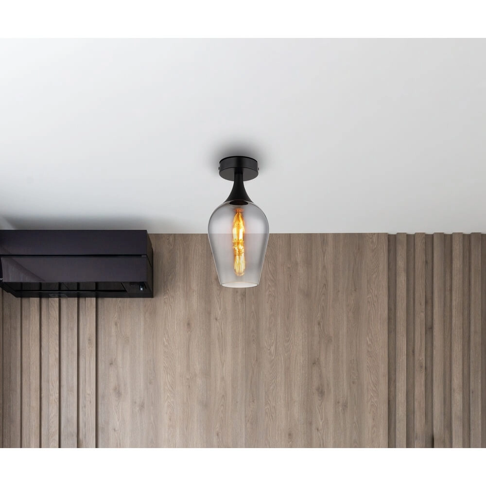 Plafonnier Lavus verre fumé Ø 15cm Globo 9007371471201