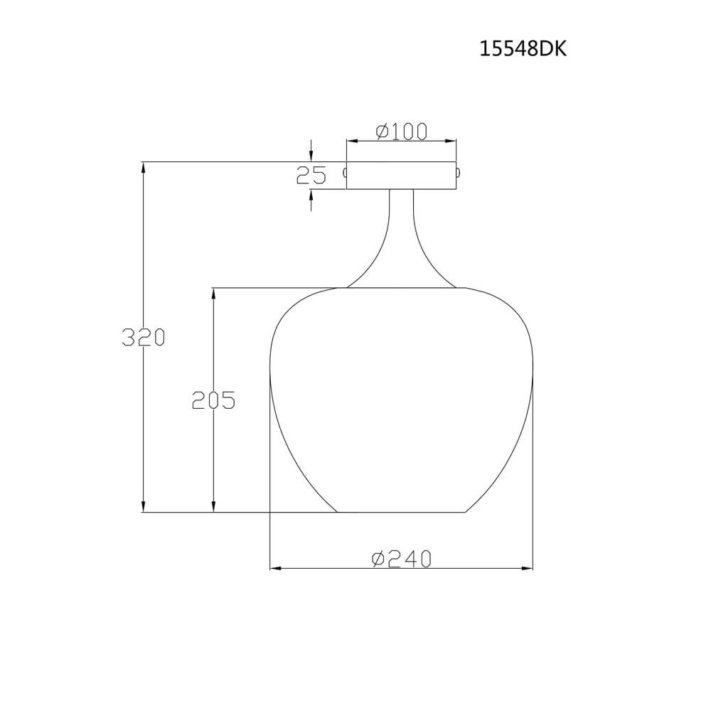 Plafonnier anthracite Maxy avec verre blanc simple Ø 24cm Globo 9007371459179
