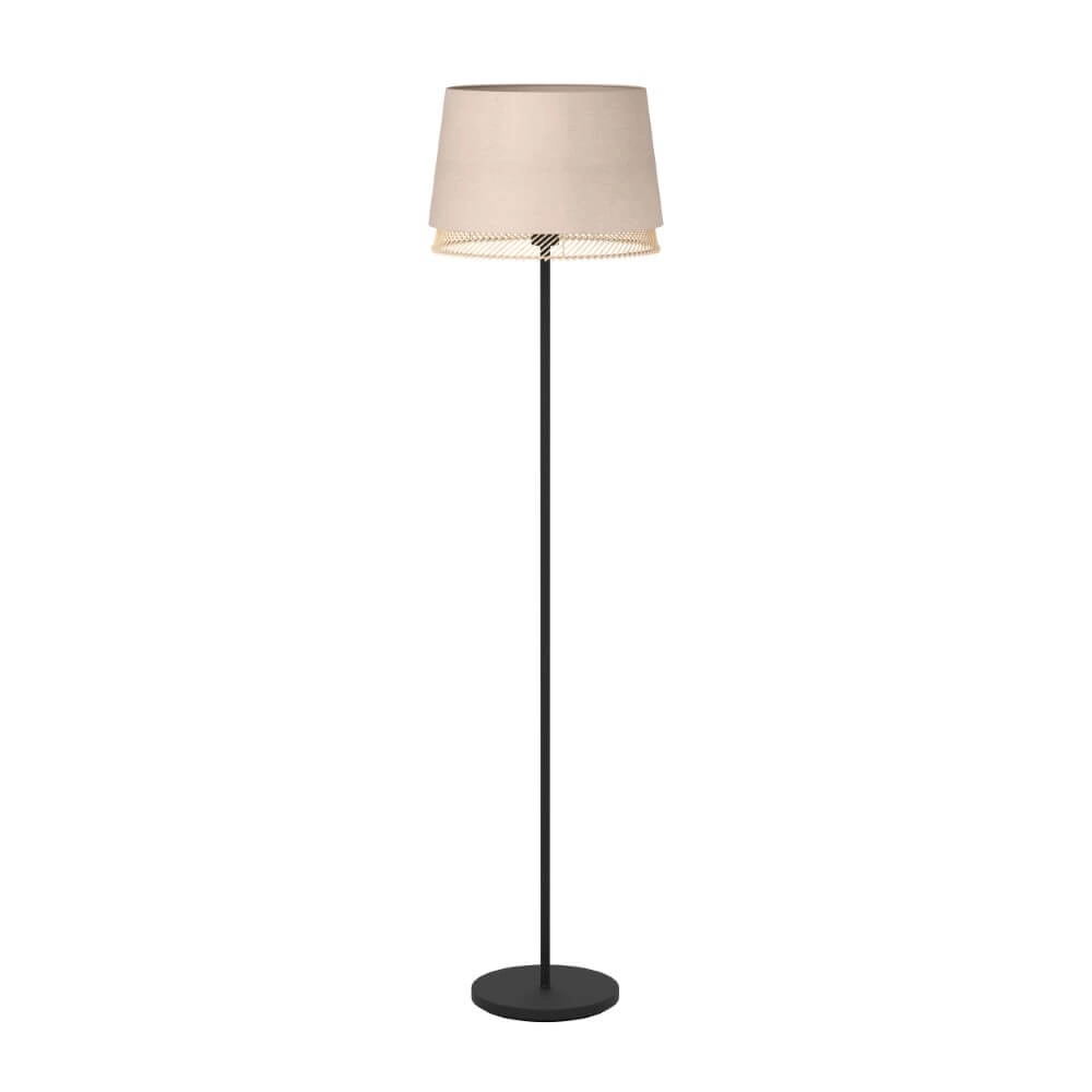 Lampe sur pied Tabley lin avec rotin Lampe sur pied Tabley lin avec rotin