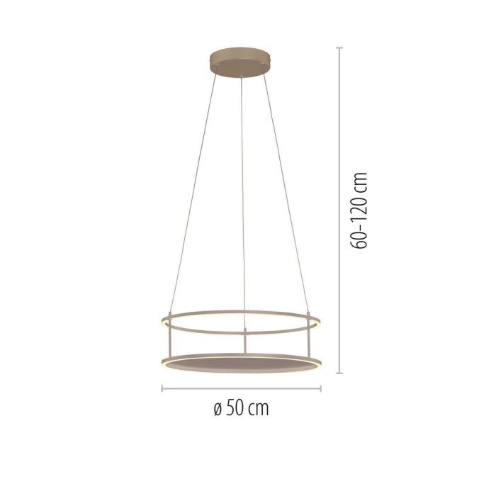 Lampe pendante de conception Conni Ø 50 cm brun sable Paul Neuhaus 4012248398401