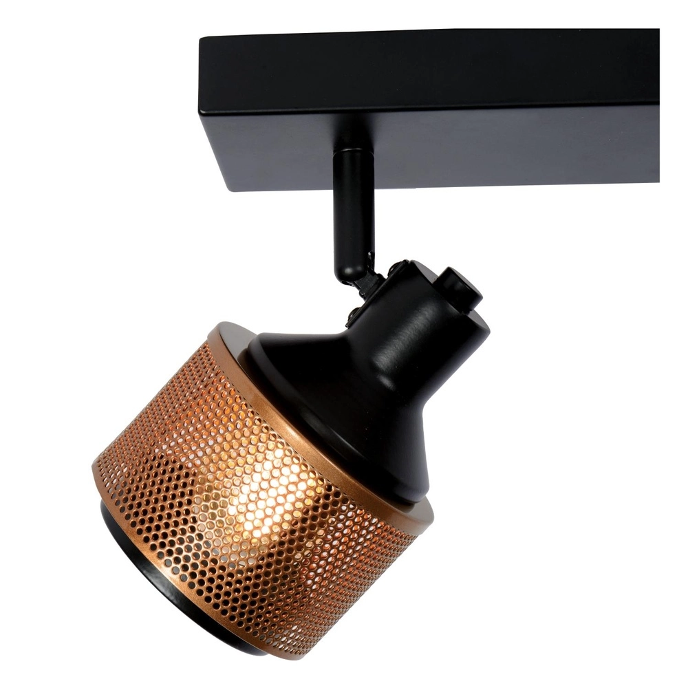 Lampe de plafond Rafa 2-noir clair avec cuivre Lucide 5411212771292